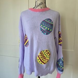 Fun Sequin Easter Egg Sweater-NWT